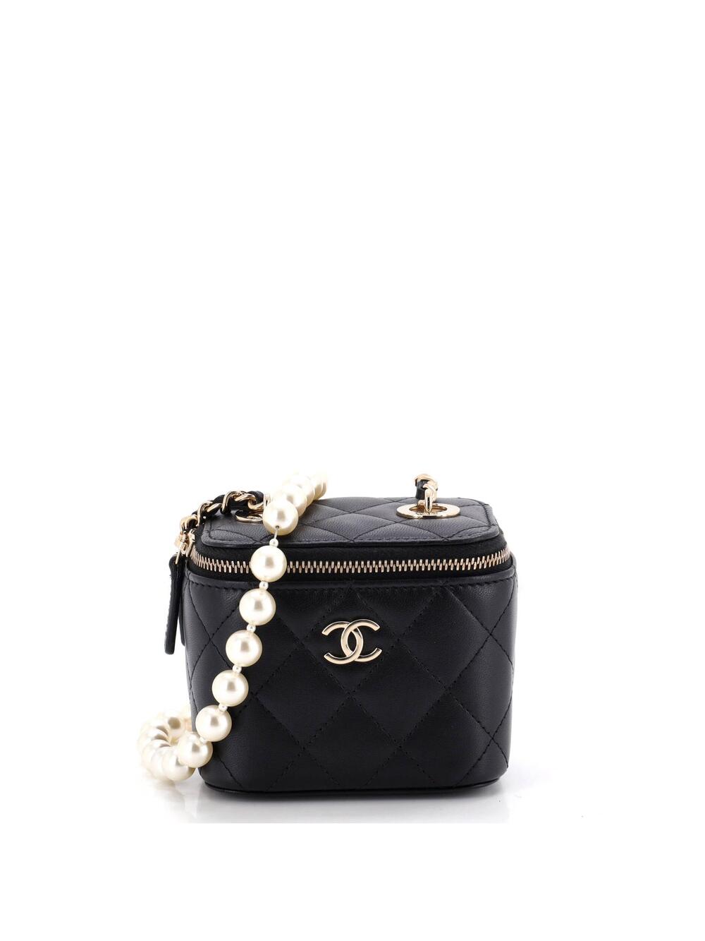 Chanel Vanity Case With Pearl Chain #279529C28B